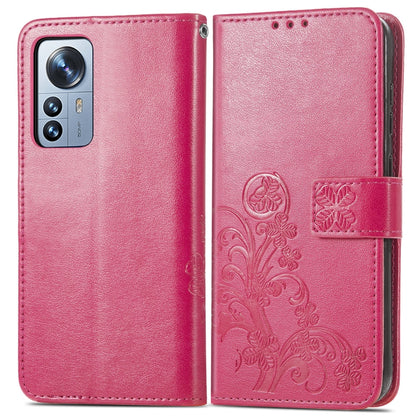 Four-leaf Clasp Embossed Buckle Leather Phone Case, For Xiaomi 12 Pro