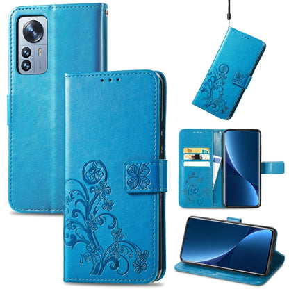 Four-leaf Clasp Embossed Buckle Leather Phone Case, For Xiaomi 12 Pro