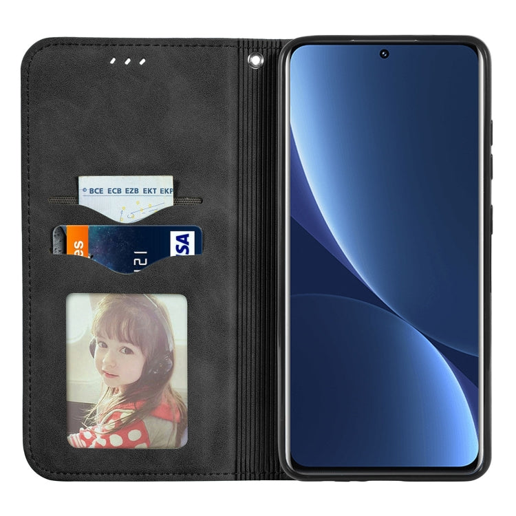 Retro Skin Feel Magnetic Flip Leather Phone Case, For Xiaomi 12 Pro