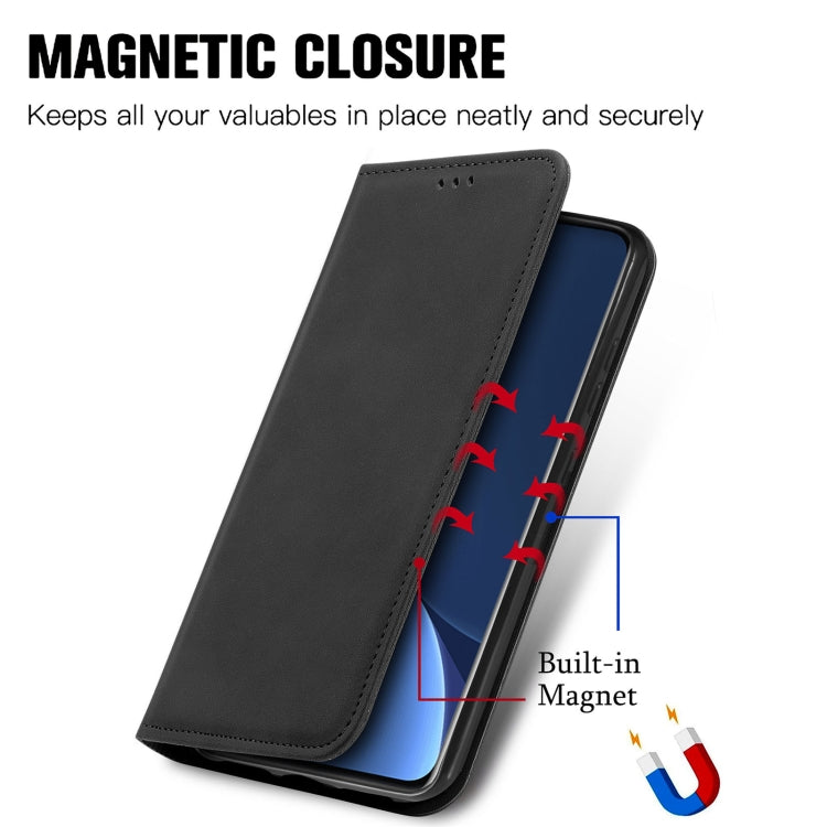 Retro Skin Feel Magnetic Flip Leather Phone Case, For Xiaomi 12 Pro