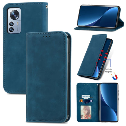 Retro Skin Feel Magnetic Flip Leather Phone Case, For Xiaomi 12 Pro