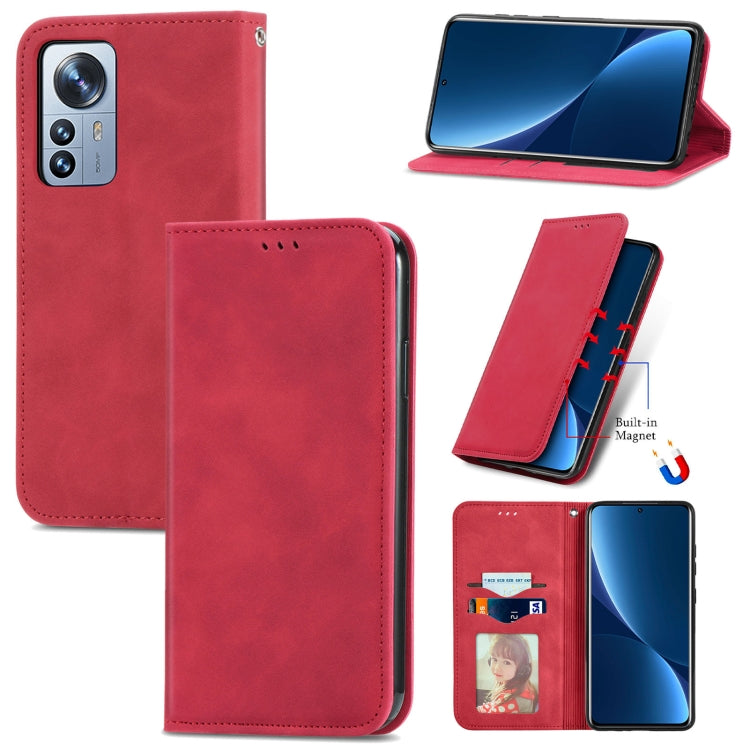 Retro Skin Feel Magnetic Flip Leather Phone Case, For Xiaomi 12 Pro