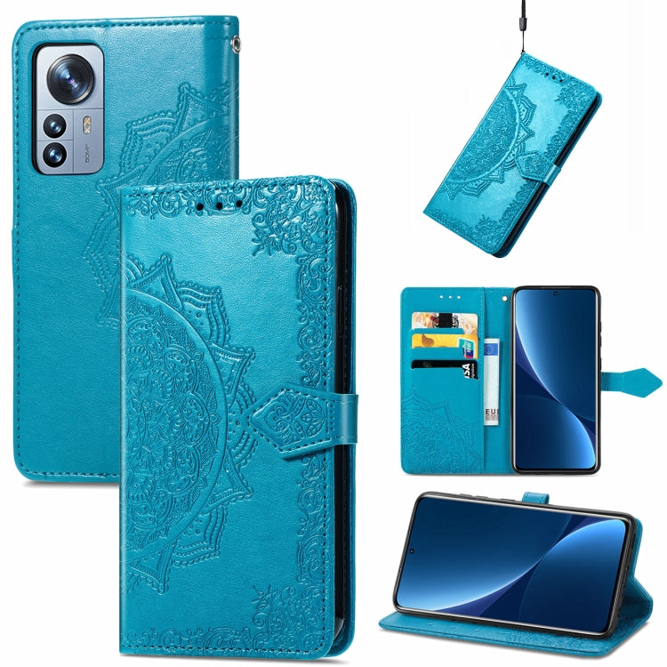Mandala Flower Embossed Horizontal Flip Leather Phone Case, For Xiaomi 12 Pro