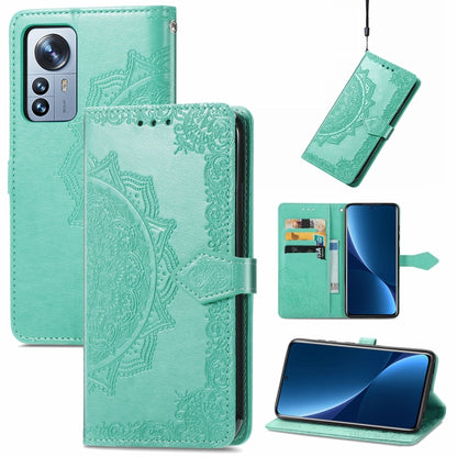 Mandala Flower Embossed Horizontal Flip Leather Phone Case, For Xiaomi 12 Pro