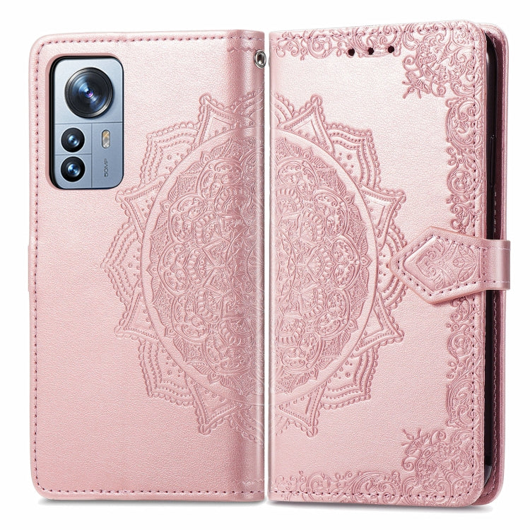 Mandala Flower Embossed Horizontal Flip Leather Phone Case, For Xiaomi 12 Pro