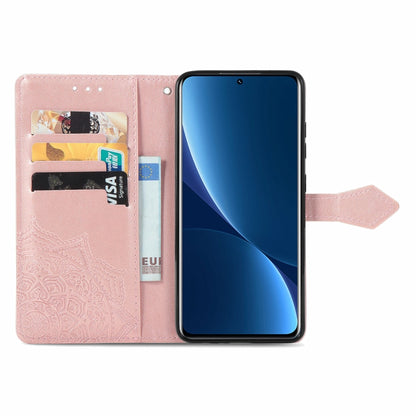 Mandala Flower Embossed Horizontal Flip Leather Phone Case, For Xiaomi 12 Pro
