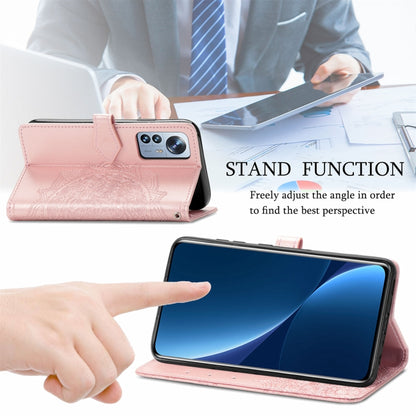 Mandala Flower Embossed Horizontal Flip Leather Phone Case, For Xiaomi 12 Pro