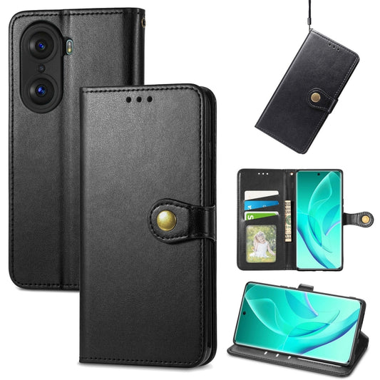 Solid Color Leather Buckle Phone Case, For Honor 60 Pro, For TCL 10L, For TCL 20 XE, For TCL 20B, For TCL 205, For ZTE Blade A31