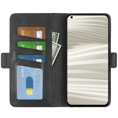 Black leather folio phone case with card slots and phone cover