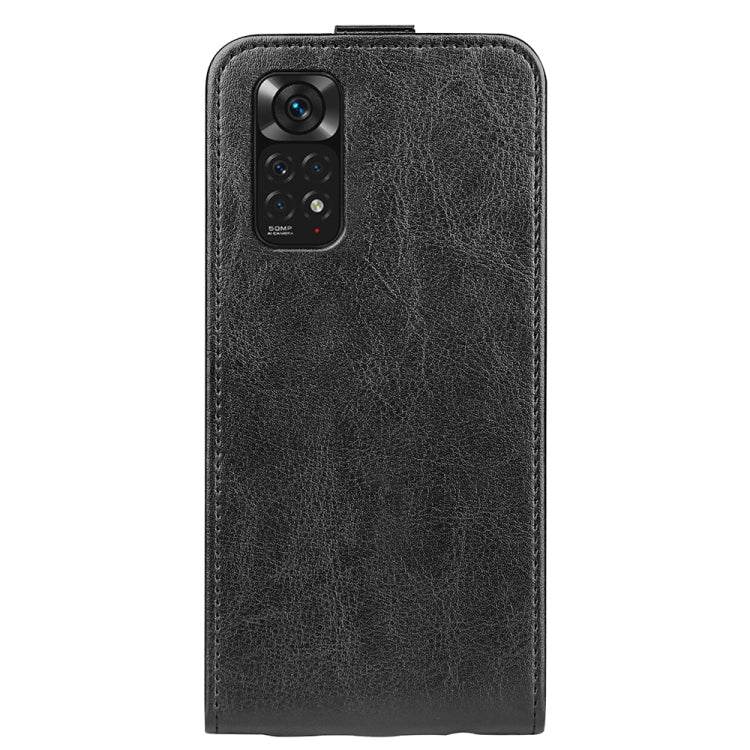 Black textured vertical flip leather phone case with camera and speaker cutouts