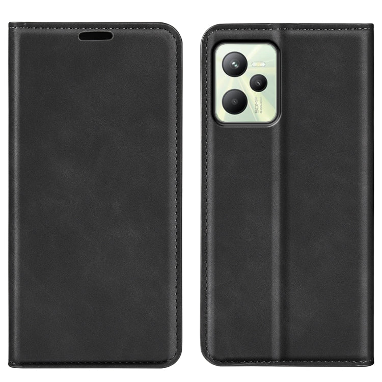 Black leather wallet phone case with card slots and flip cover for smartphone