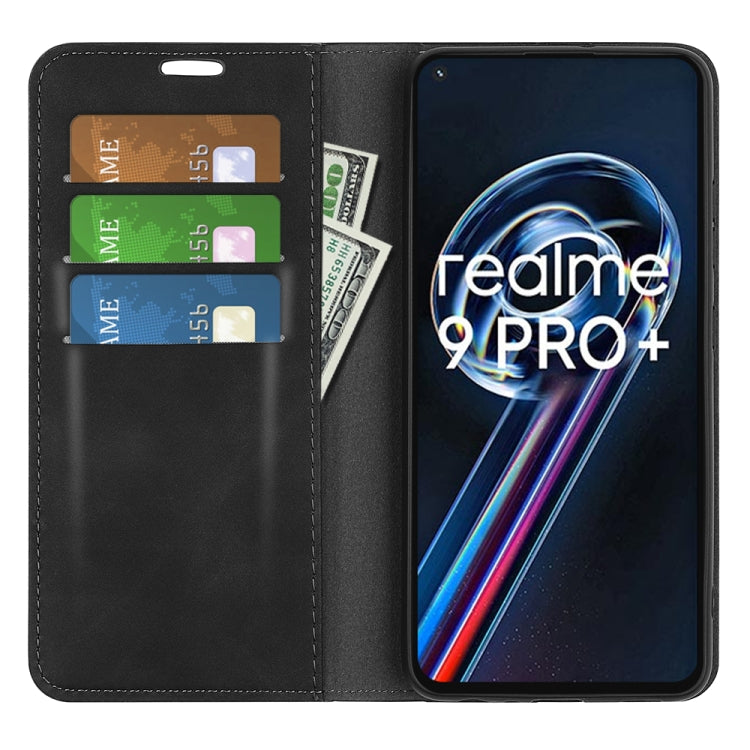 Black leather-style wallet phone case with card slots and flip cover