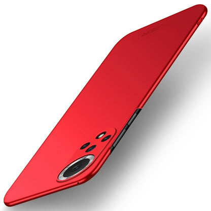 MOFI frosted PC hard phone case, red, ultra-thin back with camera and flash cutouts