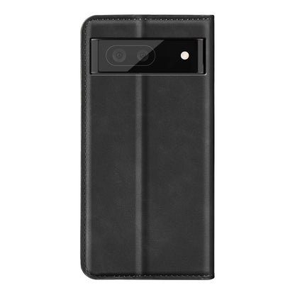 Black magnetic leather phone case with front camera window and cutouts