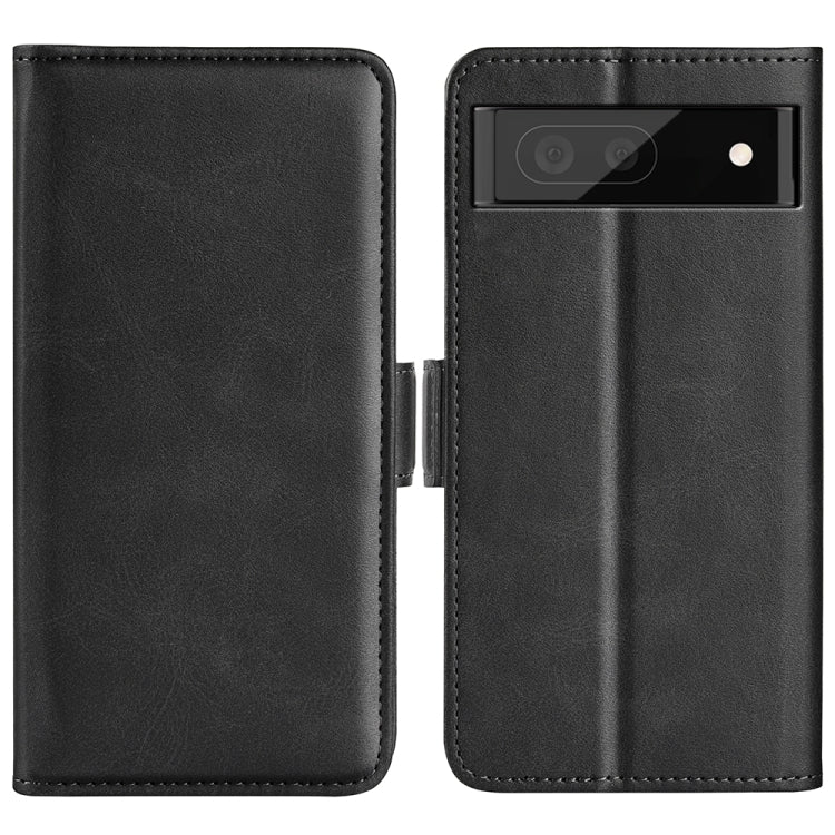 Black leather magnetic buckle phone case with flip cover for Google Pixel 7 Pro