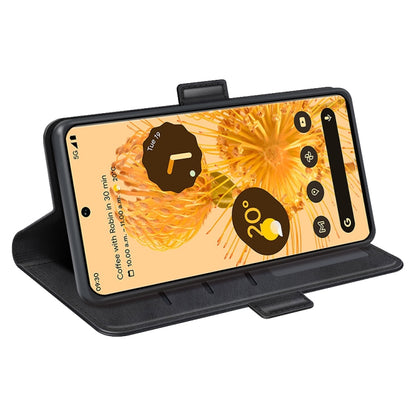 Black leather phone case with stand and flip cover for Google Pixel 7 Pro