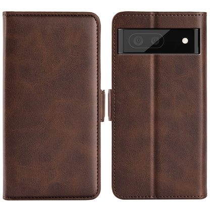 Brown leather flip phone case with camera window for Google Pixel 7 Pro