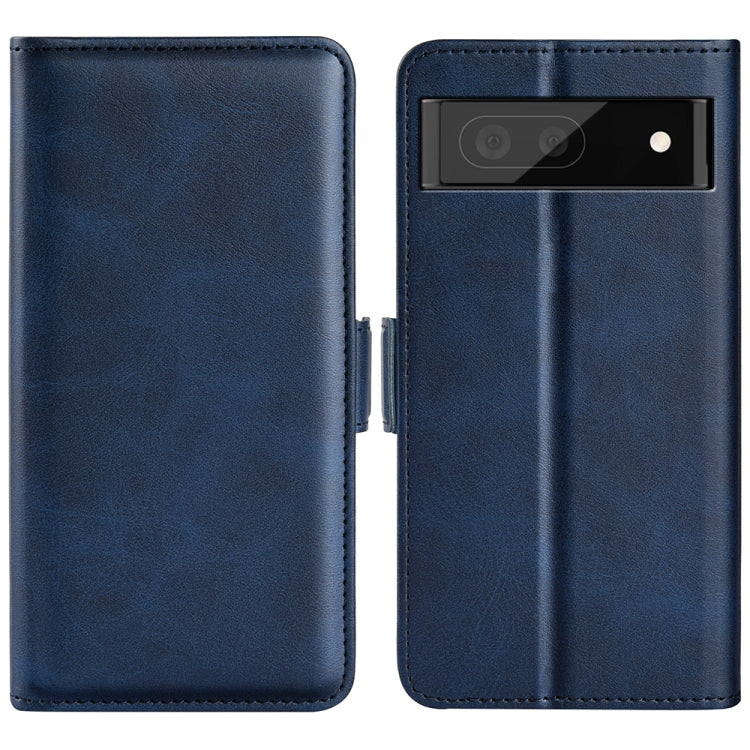 Dark blue leather magnetic buckle flip phone case for Google Pixel 7 Pro