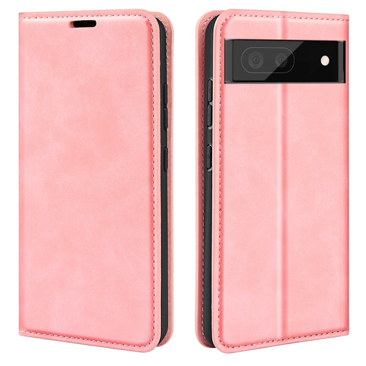 Pink leather flip phone case with magnetic-style camera cutout and stitched edges