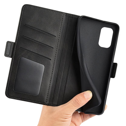 Black leather phone case with card slots and magnetic strap, Nokia G11/G21