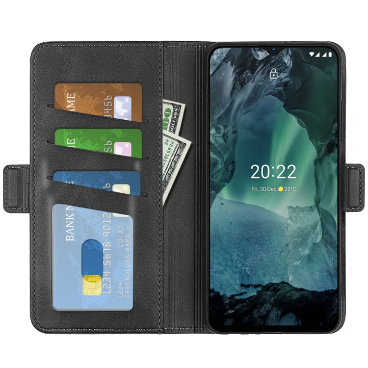 Black leather wallet phone case for Nokia G11/G21 with card slots and flip cover