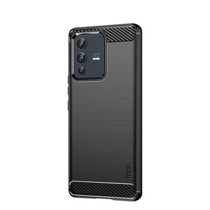 Gray phone case with brushed texture back and carbon-fiber accent at corners