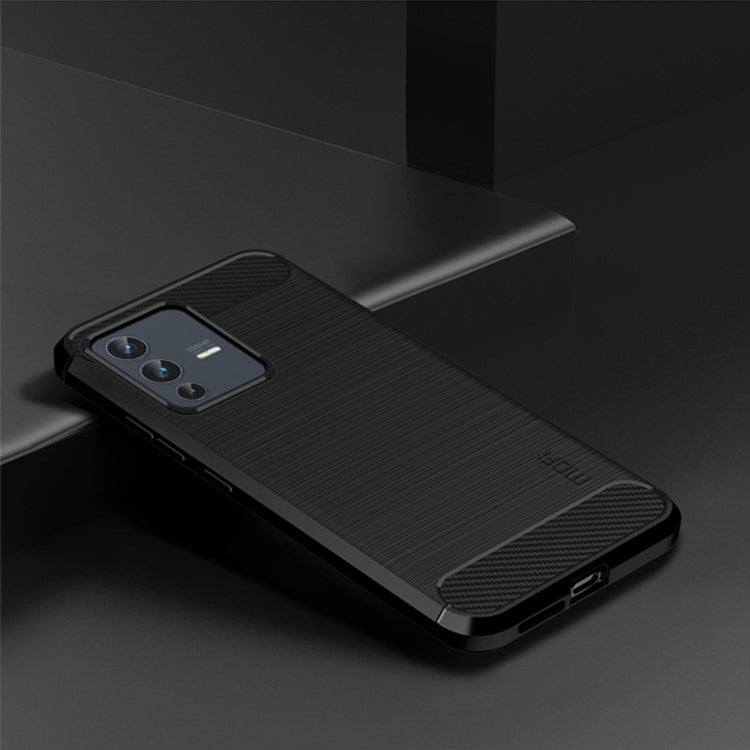 Black phone case with brushed texture back and carbon-fiber accent along edges
