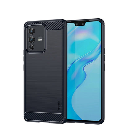 Black phone case with brushed texture back and carbon-fiber frame around corners
