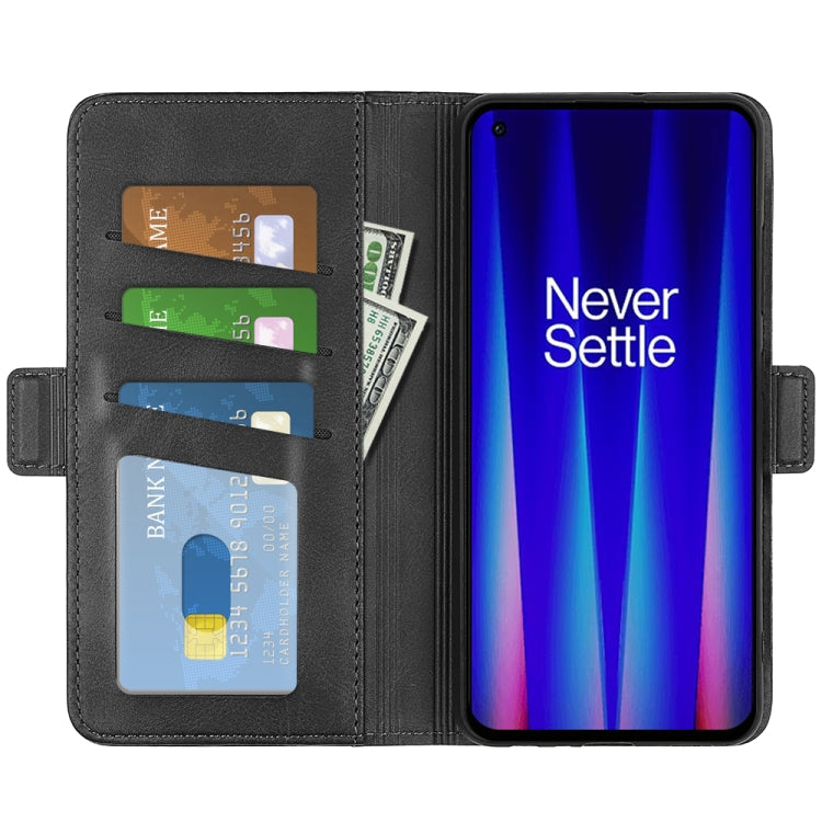 Black leather folio phone case with card slots and magnetic closure, phone inside