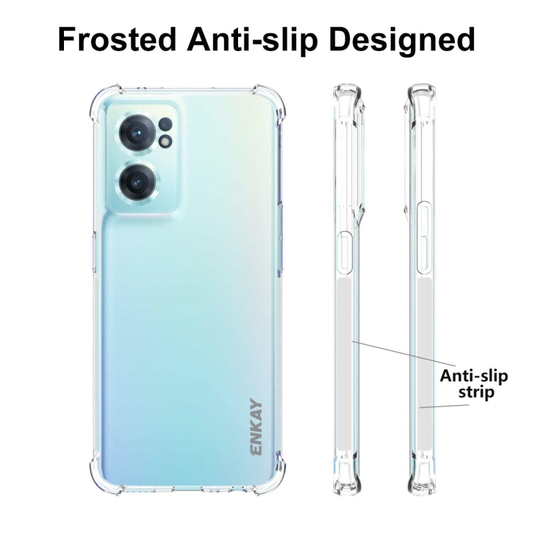 Frosted anti-slip clear TPU case with side grip and camera cutouts for OnePlus Nord CE 2 5G