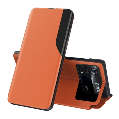 Attraction Flip Holder Leather Phone Case, For Xiaomi Poco X4 Pro 5G, For Xiaomi Poco M4 Pro 4G