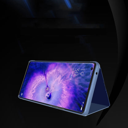 Plated Mirror Horizontal Flip Leather Case with Holder, For OPPO Find X5