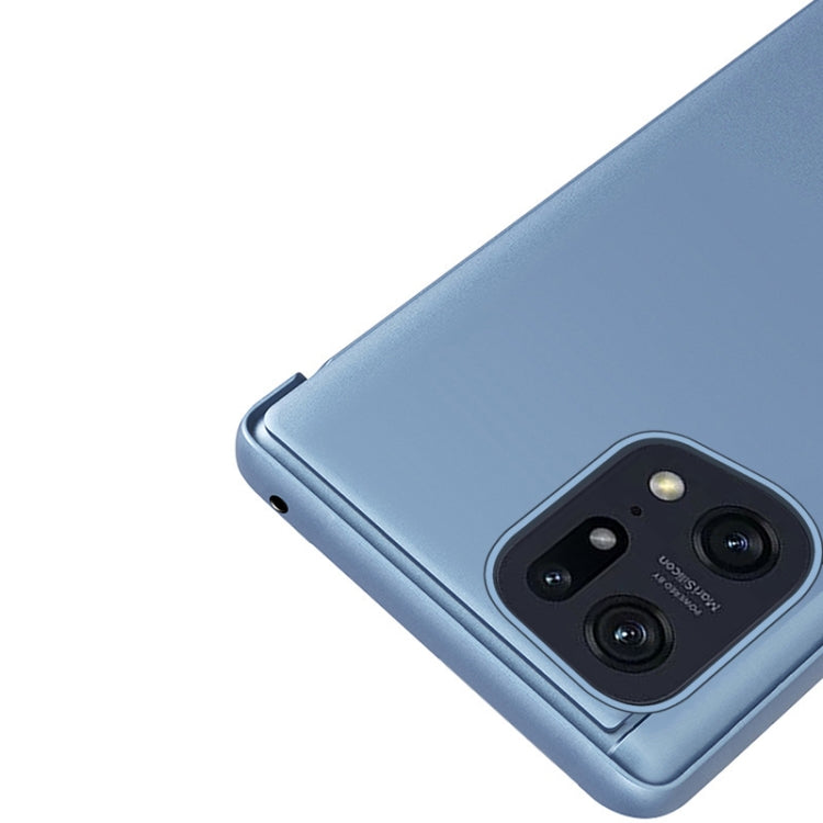 Plated Mirror Horizontal Flip Leather Case with Holder, For OPPO Find X5