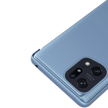 Plated Mirror Horizontal Flip Leather Case with Holder, For OPPO Find X5