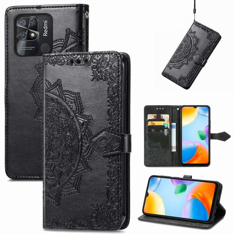 Mandala Flower Embossed Flip Leather Phone Case, For Xiaomi Redmi K50 Pro, For Xiaomi Redmi 10C, For Xiaomi Redmi Note 11 Pro 4G Global, For Xiaomi Poco X4 Pro 5G, For Xiaomi Poco M4 Pro 4G