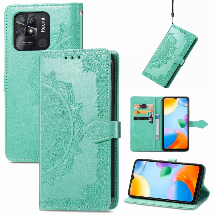 Mandala Flower Embossed Flip Leather Phone Case, For Xiaomi Redmi K50 Pro, For Xiaomi Redmi 10C, For Xiaomi Redmi Note 11 Pro 4G Global, For Xiaomi Poco X4 Pro 5G, For Xiaomi Poco M4 Pro 4G