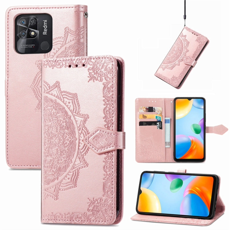 Mandala Flower Embossed Flip Leather Phone Case, For Xiaomi Redmi K50 Pro, For Xiaomi Redmi 10C, For Xiaomi Redmi Note 11 Pro 4G Global, For Xiaomi Poco X4 Pro 5G, For Xiaomi Poco M4 Pro 4G