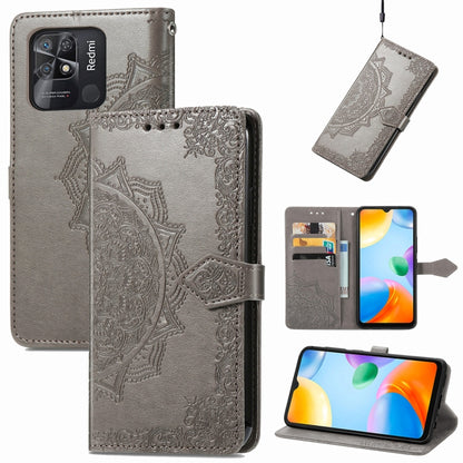 Mandala Flower Embossed Flip Leather Phone Case, For Xiaomi Redmi K50 Pro, For Xiaomi Redmi 10C, For Xiaomi Redmi Note 11 Pro 4G Global, For Xiaomi Poco X4 Pro 5G, For Xiaomi Poco M4 Pro 4G