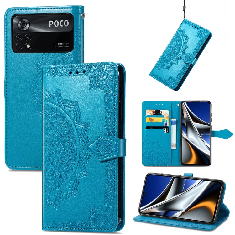 Mandala Flower Embossed Flip Leather Phone Case, For Xiaomi Redmi K50 Pro, For Xiaomi Redmi 10C, For Xiaomi Redmi Note 11 Pro 4G Global, For Xiaomi Poco X4 Pro 5G, For Xiaomi Poco M4 Pro 4G