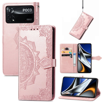 Mandala Flower Embossed Flip Leather Phone Case, For Xiaomi Redmi K50 Pro, For Xiaomi Redmi 10C, For Xiaomi Redmi Note 11 Pro 4G Global, For Xiaomi Poco X4 Pro 5G, For Xiaomi Poco M4 Pro 4G