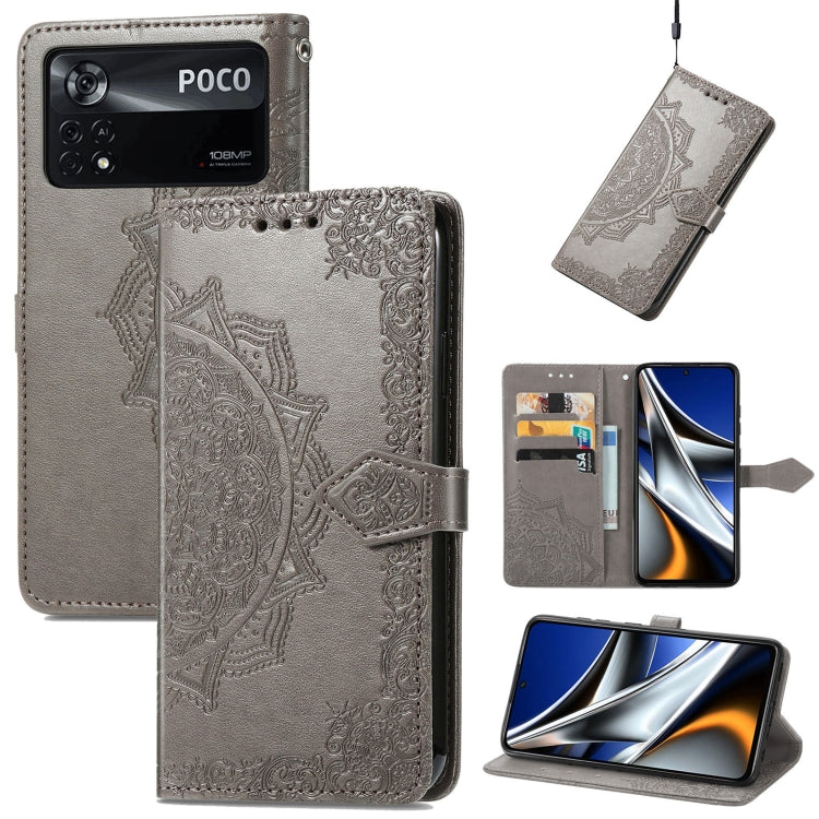 Mandala Flower Embossed Flip Leather Phone Case, For Xiaomi Redmi K50 Pro, For Xiaomi Redmi 10C, For Xiaomi Redmi Note 11 Pro 4G Global, For Xiaomi Poco X4 Pro 5G, For Xiaomi Poco M4 Pro 4G
