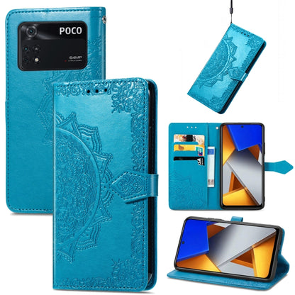 Mandala Flower Embossed Flip Leather Phone Case, For Xiaomi Redmi K50 Pro, For Xiaomi Redmi 10C, For Xiaomi Redmi Note 11 Pro 4G Global, For Xiaomi Poco X4 Pro 5G, For Xiaomi Poco M4 Pro 4G