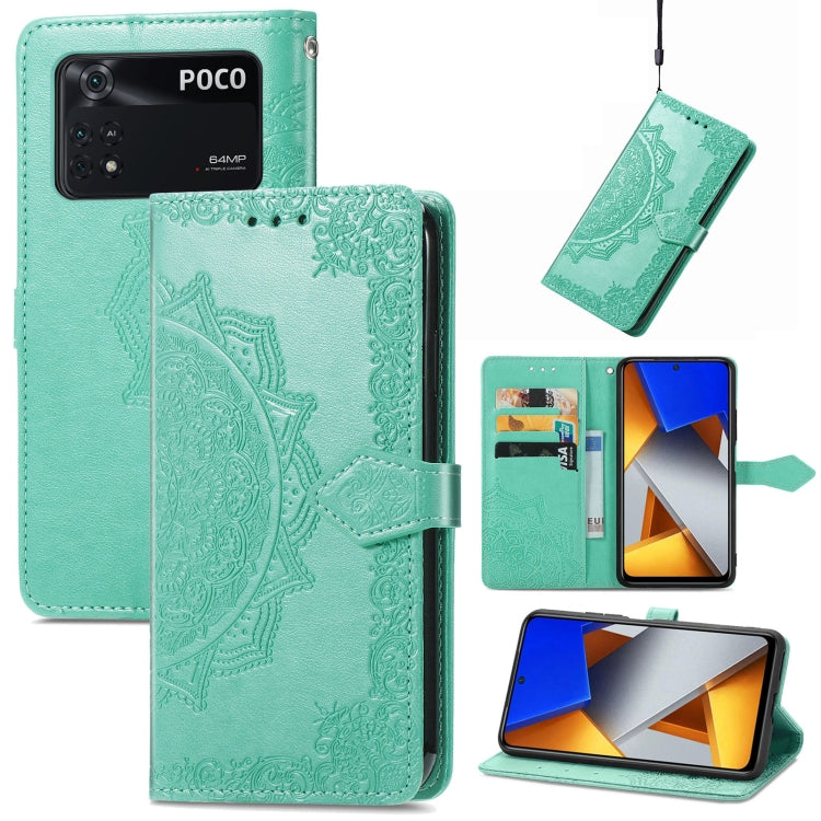 Mandala Flower Embossed Flip Leather Phone Case, For Xiaomi Redmi K50 Pro, For Xiaomi Redmi 10C, For Xiaomi Redmi Note 11 Pro 4G Global, For Xiaomi Poco X4 Pro 5G, For Xiaomi Poco M4 Pro 4G
