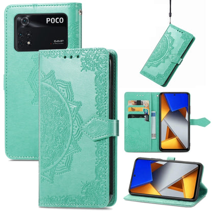 Mandala Flower Embossed Flip Leather Phone Case, For Xiaomi Redmi K50 Pro, For Xiaomi Redmi 10C, For Xiaomi Redmi Note 11 Pro 4G Global, For Xiaomi Poco X4 Pro 5G, For Xiaomi Poco M4 Pro 4G