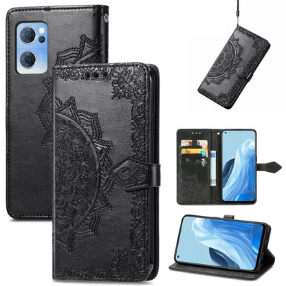Mandala Flower Embossed Flip Leather Phone Case, For OPPO Find X5 Pro, For OPPO Find X5, For OPPO Reno7 5G, For OPPO Realme 9 Pro, For OPPO Realme 9 Pro+ 5G, For vivo Y76 5G