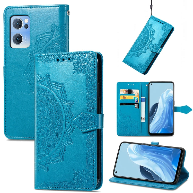 Mandala Flower Embossed Flip Leather Phone Case, For OPPO Find X5 Pro, For OPPO Find X5, For OPPO Reno7 5G, For OPPO Realme 9 Pro, For OPPO Realme 9 Pro+ 5G, For vivo Y76 5G