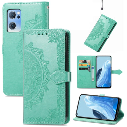 Mandala Flower Embossed Flip Leather Phone Case, For OPPO Find X5 Pro, For OPPO Find X5, For OPPO Reno7 5G, For OPPO Realme 9 Pro, For OPPO Realme 9 Pro+ 5G, For vivo Y76 5G