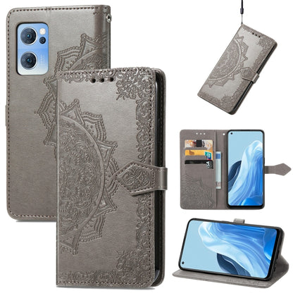 Mandala Flower Embossed Flip Leather Phone Case, For OPPO Find X5 Pro, For OPPO Find X5, For OPPO Reno7 5G, For OPPO Realme 9 Pro, For OPPO Realme 9 Pro+ 5G, For vivo Y76 5G