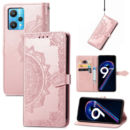 Mandala Flower Embossed Flip Leather Phone Case, For OPPO Find X5 Pro, For OPPO Find X5, For OPPO Reno7 5G, For OPPO Realme 9 Pro, For OPPO Realme 9 Pro+ 5G, For vivo Y76 5G