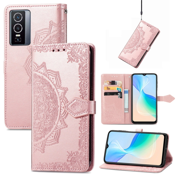 Mandala Flower Embossed Flip Leather Phone Case, For OPPO Find X5 Pro, For OPPO Find X5, For OPPO Reno7 5G, For OPPO Realme 9 Pro, For OPPO Realme 9 Pro+ 5G, For vivo Y76 5G